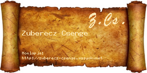 Zuberecz Csenge névjegykártya